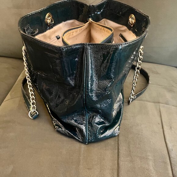 Kate Spade Knightsbridge Helena Croc Green Patent Leather Shoulder Bag - Picture 6 of 15